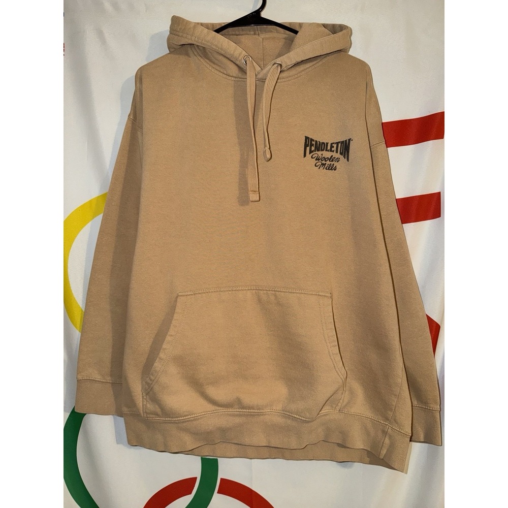 Pendleton Woolen Mills Hoodie Mens XL Tan Pullover